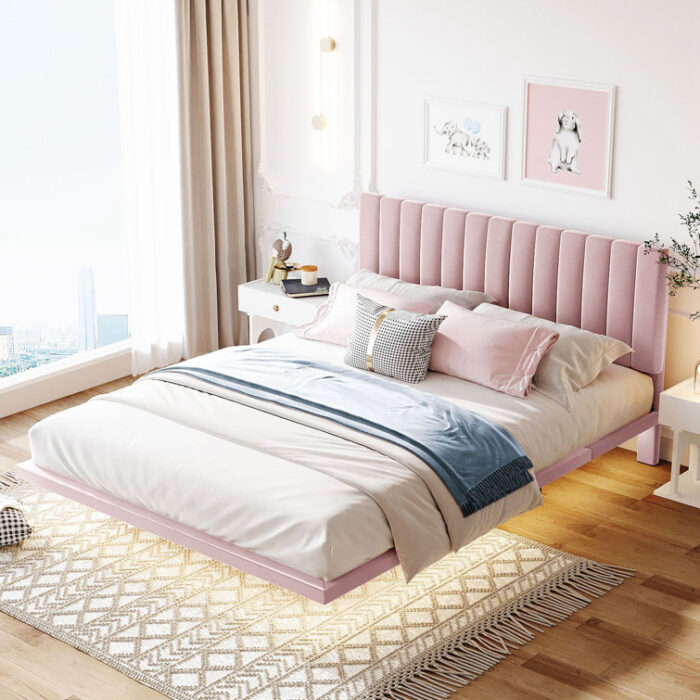 Carmedie Upholstered Platform Bed - Chic Decora