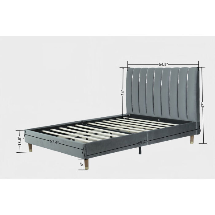 Carmesa Upholstered Platform Bed - Chic Decora