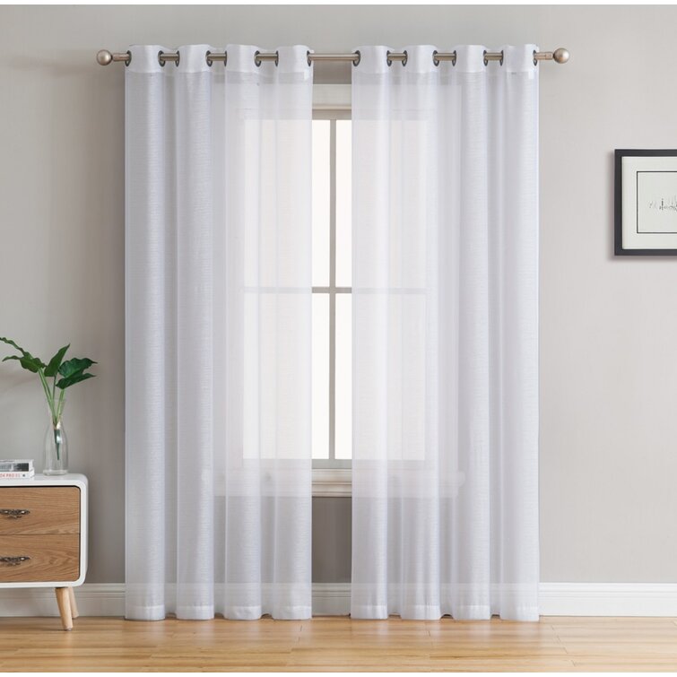 Astoria Polyester Semi Sheer Curtain Pair (Set of 2) - Chic Decora