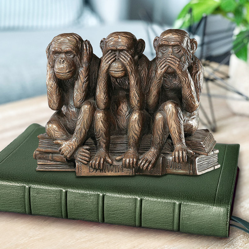 Carraway Hear, See, Speak No Evil Monkey Trio Figurine - Chic Decora