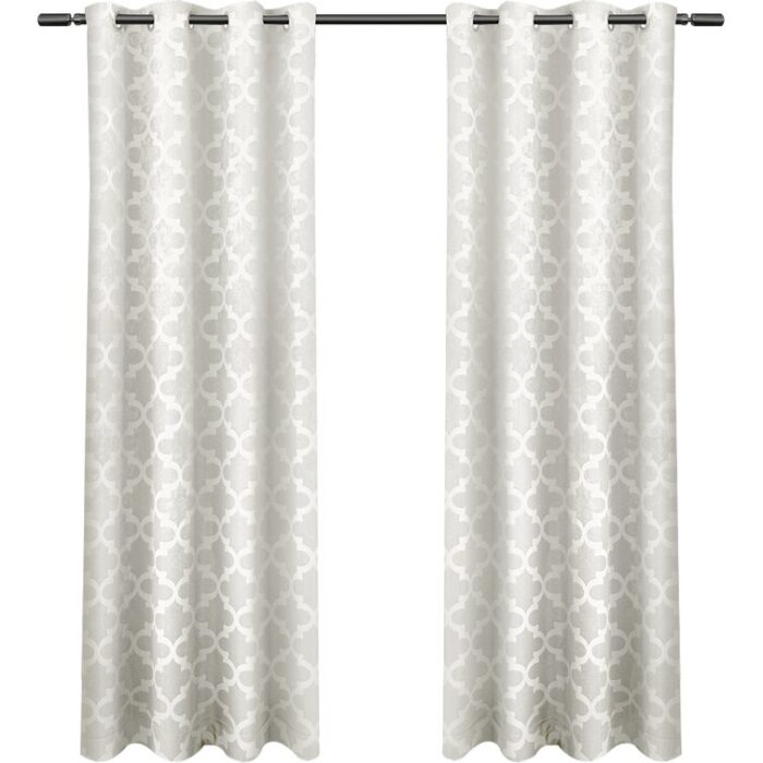 Cartago Insulated Woven Room Darkening Blackout Grommet Top Curtain Panel Pair (Set of 2) - Chic Decora