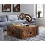 Carved Teak Swirl on Stand - Chic Decora