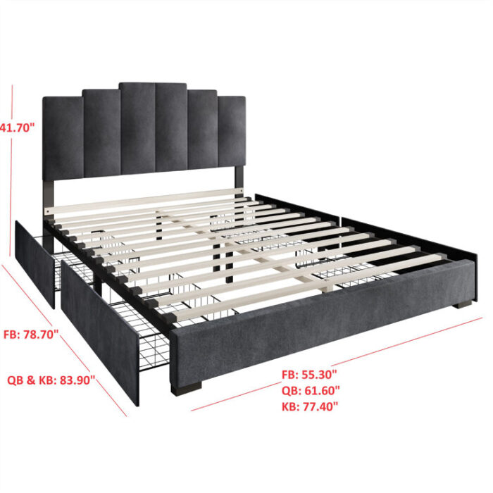 Cassonia Upholstered Platform Storage Bed - Chic Decora