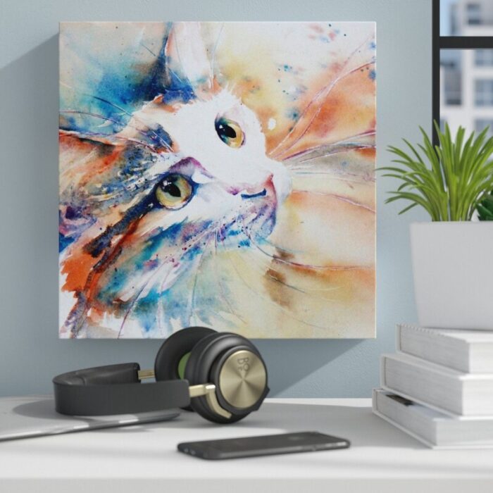 Cat 14 by Liz Chaderton Painting on Canvas - Chic Decora