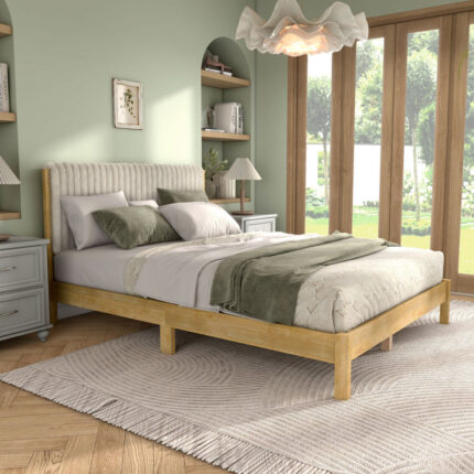 Caulder Upholstered Platform Bed - Chic Decora