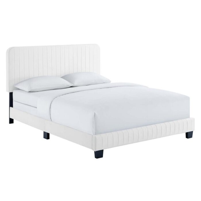 Celine Channel Tufted Performance Velvet Bed - Chic Decora