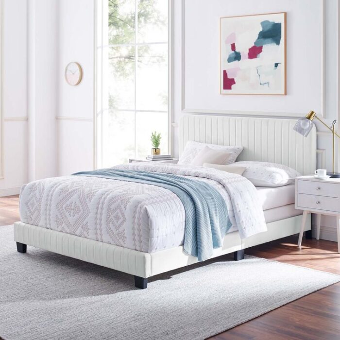 Celine Channel Tufted Performance Velvet Bed - Chic Decora