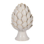 Ceramic 10″ Ivory Artichoke Sculpture, Crafted from high-quality ceramic – 6″ x 6″ x 10″ - Chic Decora