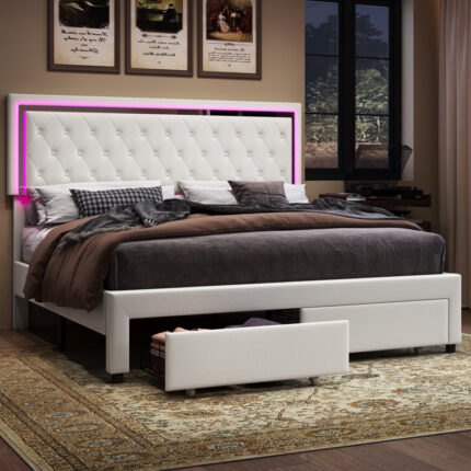 Chantaya Upholstered Platform Storage Bed - Chic Decora