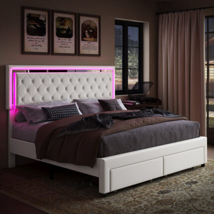 Aileen Upholstered Wingback Bed - Chic Decora