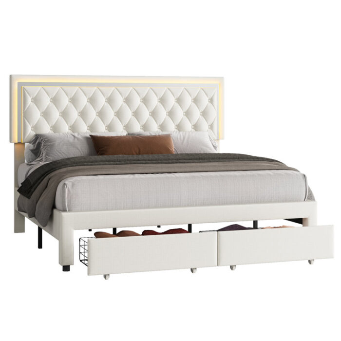 Chantaya Upholstered Platform Storage Bed - Chic Decora