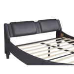 Chestervyn Upholstered Bed, Bed Frame with Slatted, Platform Bed with LED Light - Chic Decora