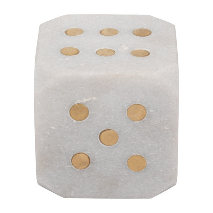 Chic Marble Dice, Exquisite Craftsmanship, Ideal for Modern Spaces – 4″ x 4″ x 4″ - Chic Decora