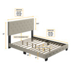 Chloe Linen Upholstered Platform Bed Frame - Chic Decora