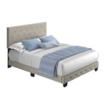 Chloe Linen Upholstered Platform Bed Frame - Chic Decora