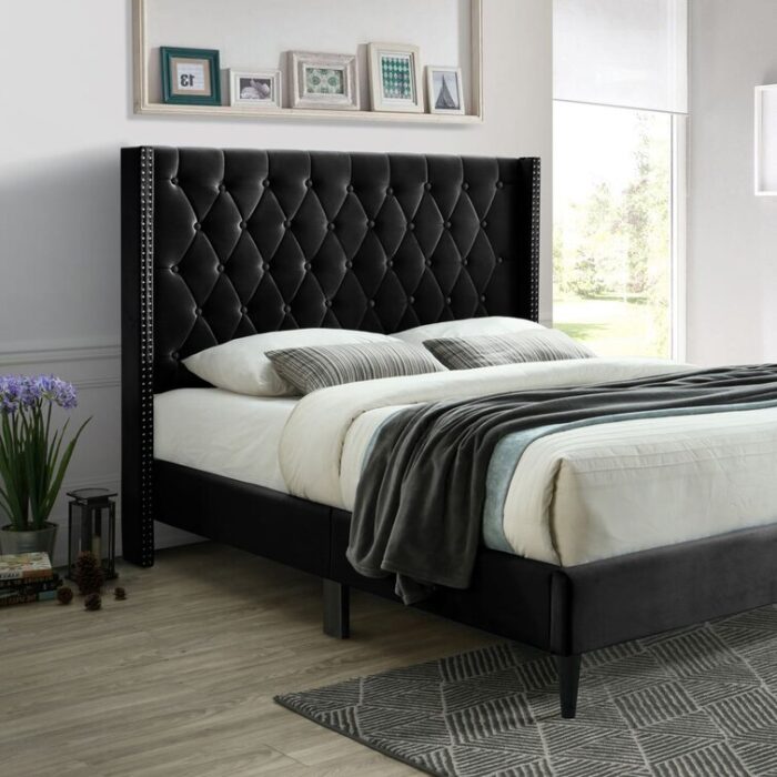 Christyann Tufted Upholstered Platfrom Bed Fully Slatted - Chic Decora