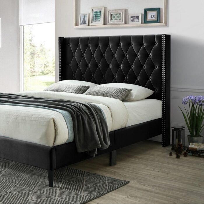 Christyann Tufted Upholstered Platfrom Bed Fully Slatted - Chic Decora