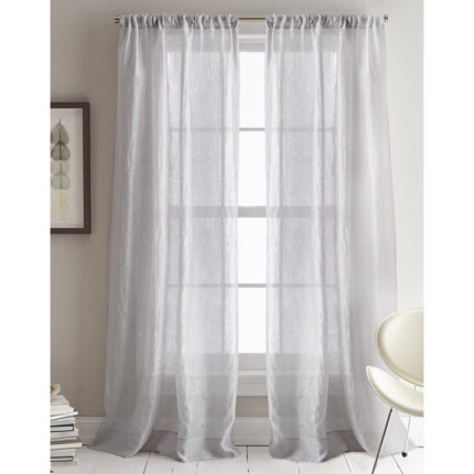 City Sky Polyester Sheer Curtain Pair (Set of 2) - Chic Decora