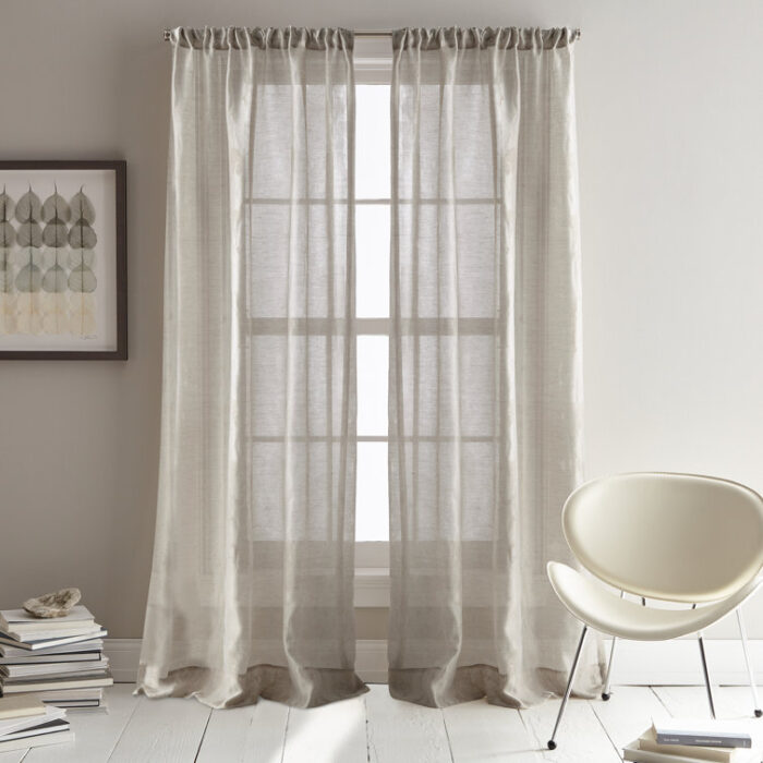 City Sky Polyester Sheer Curtain Pair (Set of 2) - Chic Decora