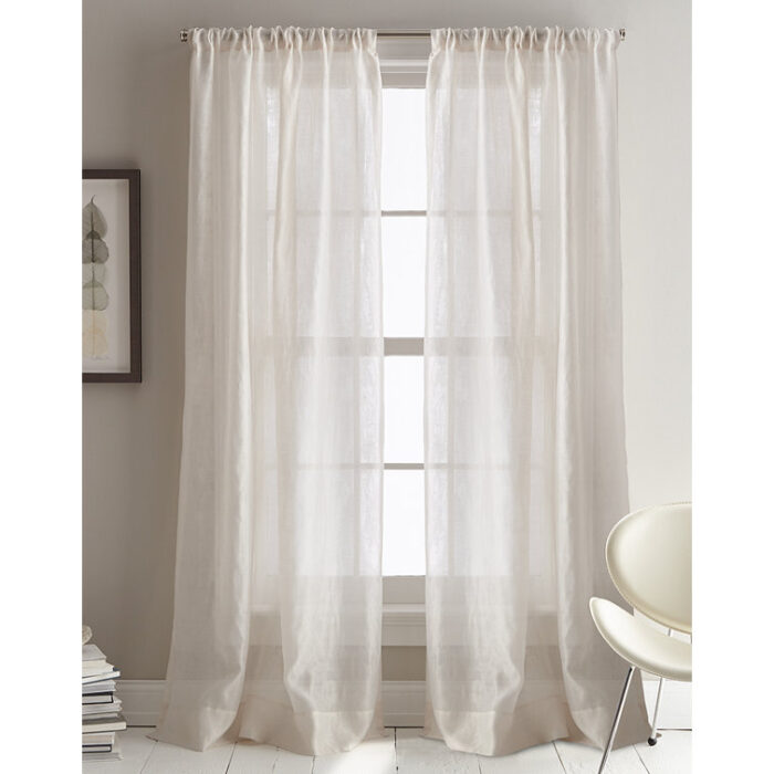 City Sky Polyester Sheer Curtain Pair (Set of 2) - Chic Decora