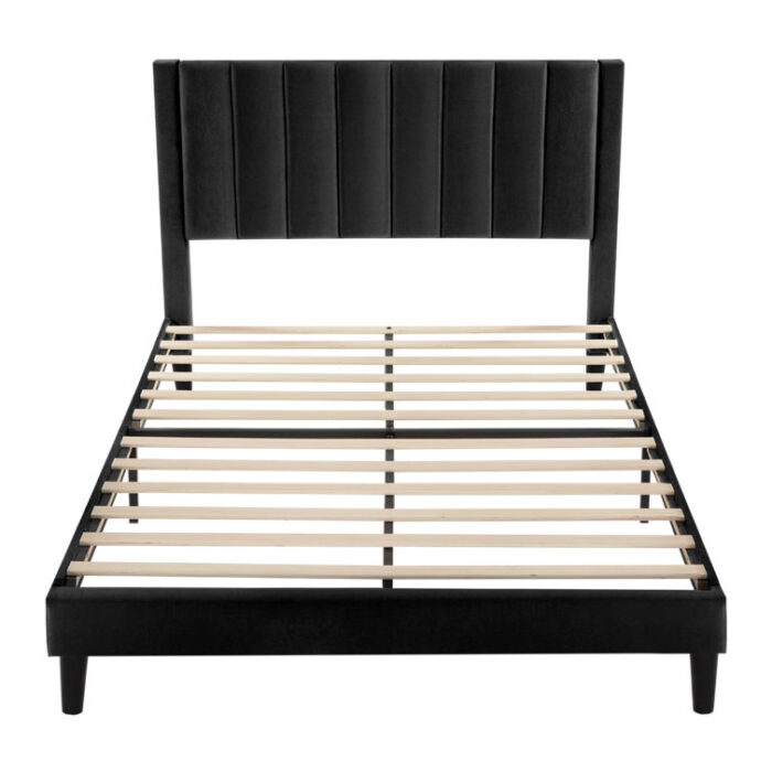 Cleo Velvet Wingback Bed - Chic Decora