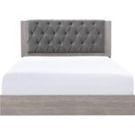 ClickDecor Kenton Panel Bed Frame with Diamond Tufted Upholstered Headboard - Chic Decora