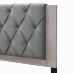 ClickDecor Kenton Panel Bed Frame with Diamond Tufted Upholstered Headboard - Chic Decora