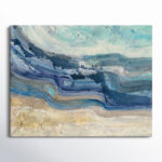 Coast Blue Sea Waves Watercolor – Painting Print on Canvas - Chic Decora