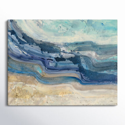 Coast Blue Sea Waves Watercolor – Painting Print on Canvas - Chic Decora