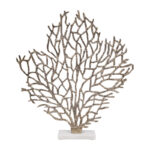 Coastal 21″ Gold Coral Branch Sculpture – 19″ x 4″ x 21″ - Chic Decora