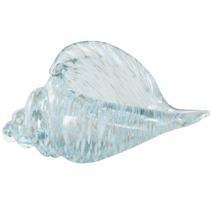 Cole And Grey Glass Textured Shell Sculpture With Gold And Cream Accents - Chic Decora