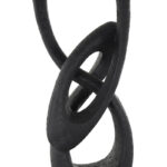 Cole And Grey Polystone Intertwined Loop Abstract Sculpture With Block Base - Chic Decora