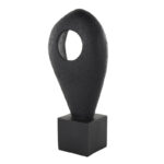 Cole And Grey Polystone Textured Cutout Teardrop Abstract Sculpture With Block Base - Chic Decora