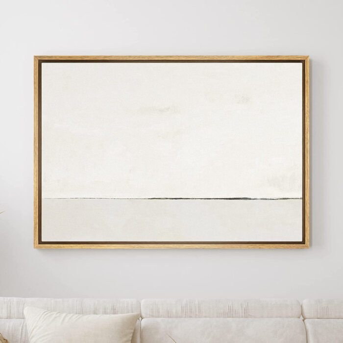 Contemporary Simple & Minimal Neutral Modern Artwork Wall Art Framed On Canvas Painting Print - Chic Decora