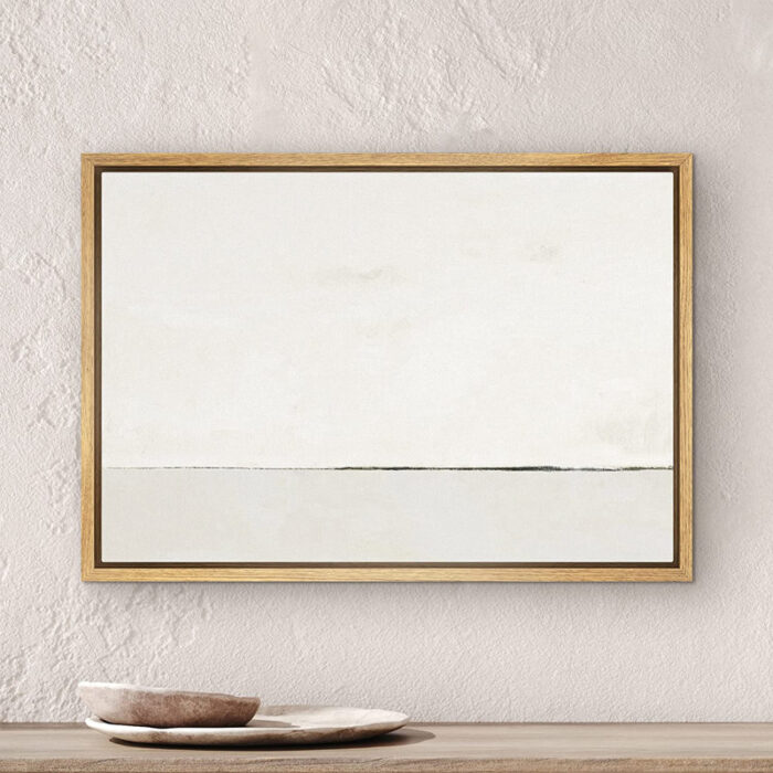 Contemporary Simple & Minimal Neutral Modern Artwork Wall Art Framed On Canvas Painting Print - Chic Decora