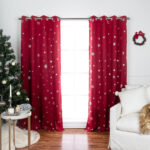 Corderius Polyester Snowflake Silver Foil Print Blackout Thermal Grommet Curtains (Set of 2) - Chic Decora