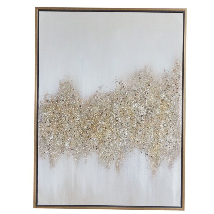 CosmoLiving by Cosmopolitan Canvas Glitter Flakes Geode Framed Wall Art with Frame - Chic Decora