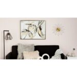 CosmoLiving by Cosmopolitan Gold Canvas Abstract Framed Wall Art with Gold Frame - Chic Decora