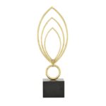 Cosmoliving By Cosmopolitan Gold Metal Contemporary Abstract Sculpture, 24 X 8 X 4 - Chic Decora