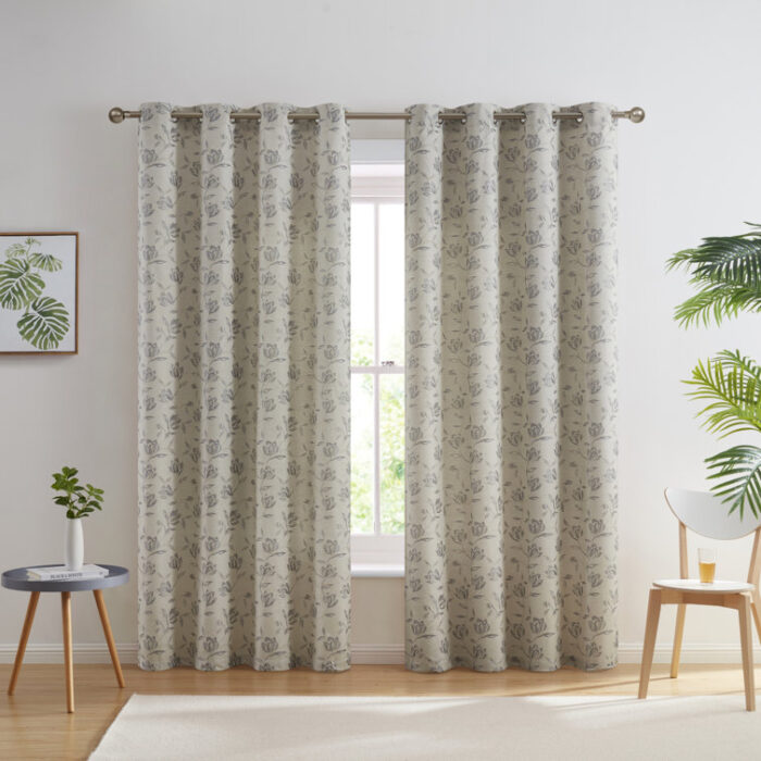 Cotton Blend Semi Sheer Curtain Pair (Set of 2) - Chic Decora