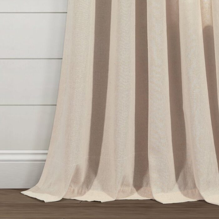 Cotton Blend Semi Sheer Curtain Pair (Set of 2) - Chic Decora