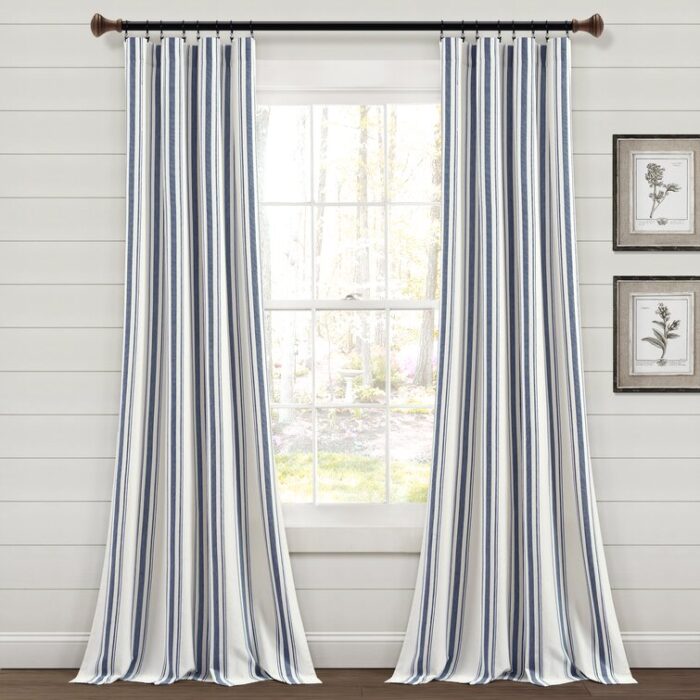 Cotton Blend Semi Sheer Curtain Pair (Set of 2) - Chic Decora