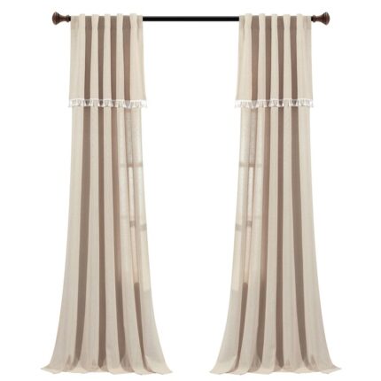 Cotton Blend Semi Sheer Curtain Pair (Set of 2) - Chic Decora