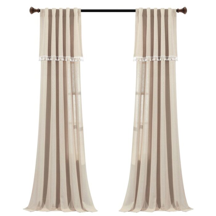 Cotton Blend Semi Sheer Curtain Pair (Set of 2) - Chic Decora