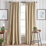 Cotton Blend Solid Blackout Rod Pocket Curtain Panels (Set of 2) - Chic Decora