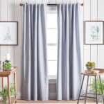 Cotton Blend Solid Blackout Rod Pocket Curtain Panels (Set of 2) - Chic Decora