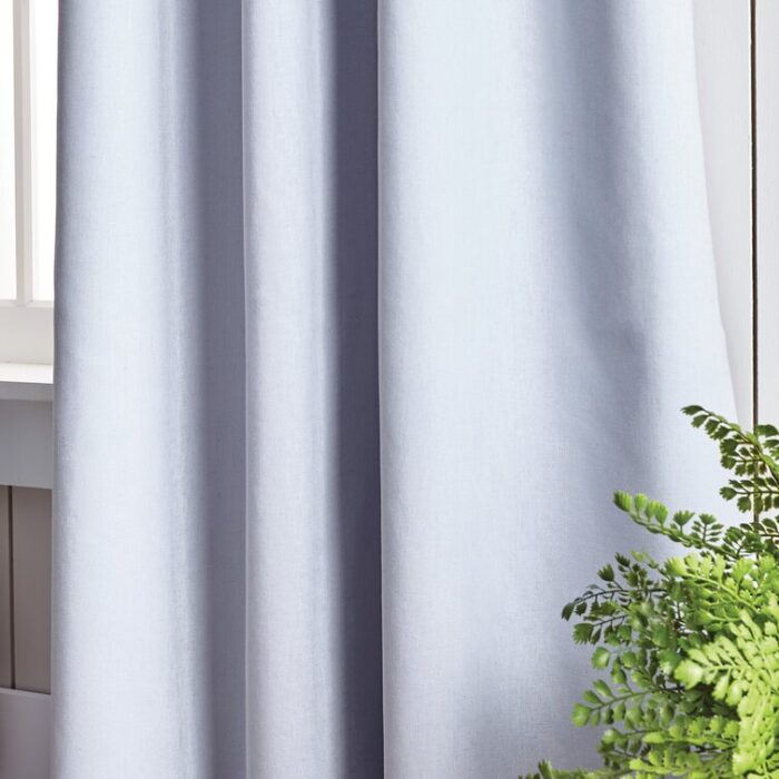 Cotton Blend Solid Blackout Rod Pocket Curtain Panels (Set of 2) - Chic Decora