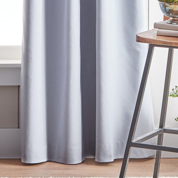 Cotton Blend Solid Blackout Rod Pocket Curtain Panels (Set of 2) - Chic Decora