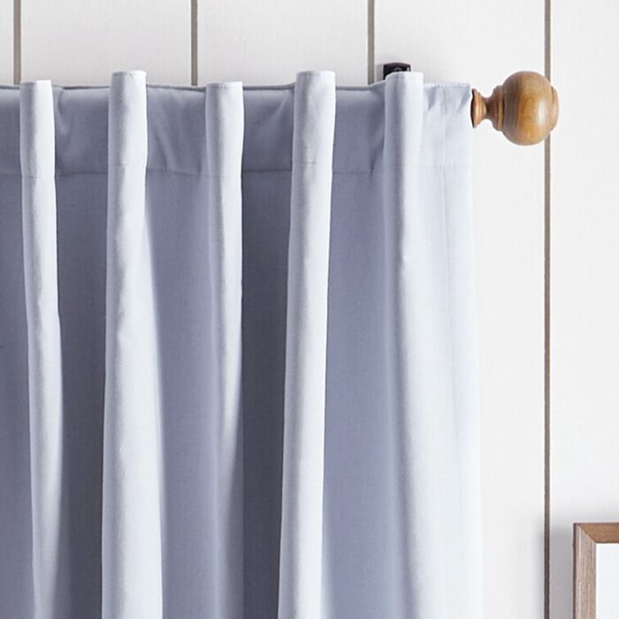 Cotton Blend Solid Blackout Rod Pocket Curtain Panels (Set of 2) - Chic Decora