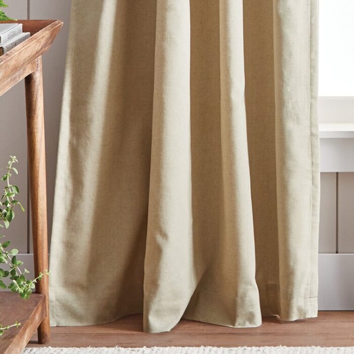 Cotton Blend Solid Blackout Rod Pocket Curtain Panels (Set of 2) - Chic Decora